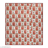 Single red chokda blanket, heavy ultrasoft, animal print, 152x228 cm, Rajasthani Jaipuri, KEERRAZ