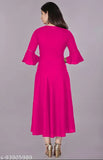 Hot pink chiffon kameez with cold shoulder design