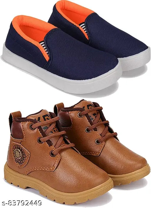 Kids multicolored sports shoes, pack of 2, various colors available