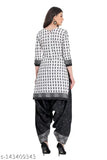 Black and white traditional women's salwar suit with dupatta set
