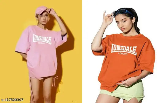 Pink oversized T-shirt with London written on it