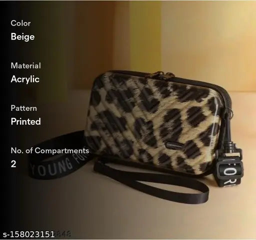 Women's new leopard print shoulder bag with multiple pockets