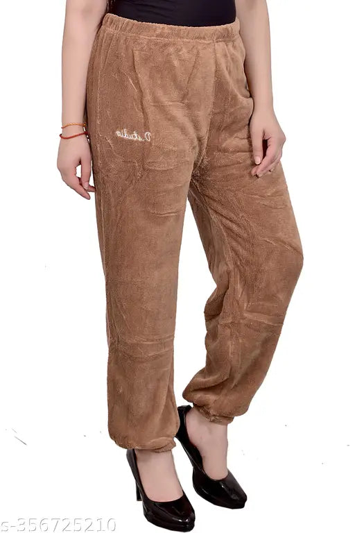 Brown velvet women's harem pants