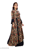 Rayon Anarkali Kurta with Boat Neck, 3/4 Sleeves - Printed, Indian fashion for women's wardrobe refresh