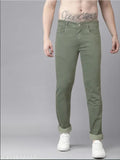 Navy blue cotton men's slim mid-rise pista jeans