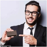 Trendy faux leather wallet with new lock, solid-colored ATM card holder box, free size (10cm x 6cm), made in India