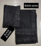 Georgette sari set, black, for weddings