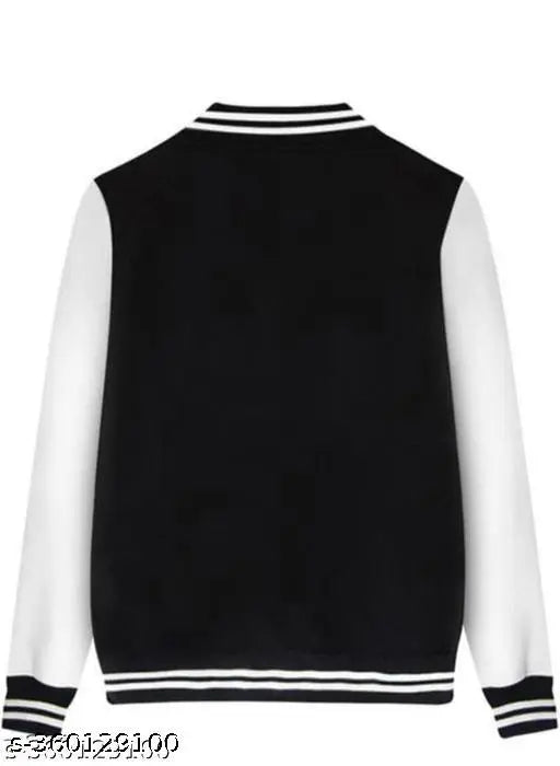 Fleece colorblocked men's bomber jacket with side pockets, ideal for winter. High-quality Indian-made varsity jacket