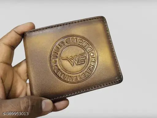 Solid leather men's wallet, RFID protected with 8 card slots and two compartments, free size (11cm x 9cm)