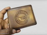Solid leather men's wallet, RFID protected with 8 card slots and two compartments, free size (11cm x 9cm)