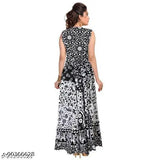Retro maxi dress with long floral sleeves