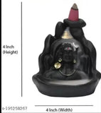 Top-quality poly resin Lord Shiva Adiyogi incense holder and backflow cones, Indian spiritual decor for home altar (10cm x 10cm x 10cm)