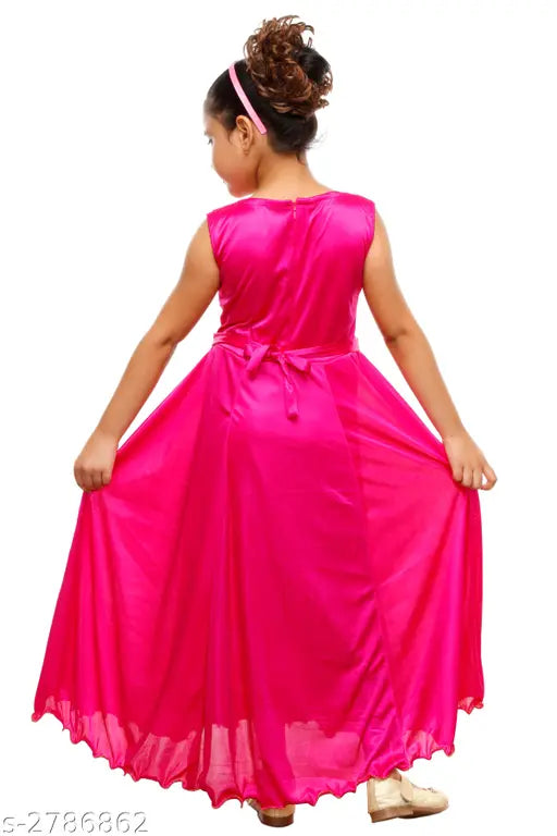 Pink cotton blend sleeveless dress for girls (1-2 years) from RNR Fashion, perfect for kids' parties and everyday wear