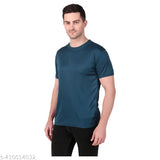 Multicolor polyester men's t-shirt pack of 2, featuring solid designs in white, black, lavender, pista, red, airforce, maroon, mehendi, sky blue, mustard. Perfect for casual wear with short sleeves