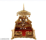 Brass chhatari bala singhan, Indian brass decorative chair for Gopal Ji, dimensions: 11x10x14cm