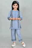 Printed cotton kurties & pyjamas set for kids, YUKONN BRAND's stylish, fully lined dress with cotton silk fabric, ideal for birthdays and celebrations. Size: 9-12 Months - 10-11 Years. Made in India