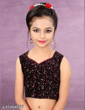 Silk lycra festival wedding saree for kids, vibrant solid design, ready to wear