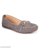 Grey synthetic slip-on ballerinas by Urban Twin - versatile, casual fashion footwear for women, perfect for college or evening wear, originating from India