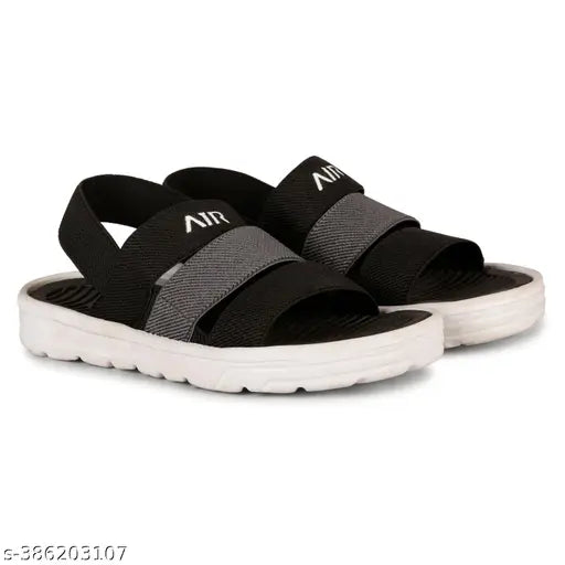 EVA beads technology sports sandals for men and boys with memory foam insole, textured net pattern, ideal for casual wear and running/walking. Size range: 5-5.5 to 15-16 years. Made in India