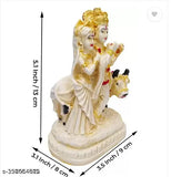 Hand-crafted poly resin Radha Krishna Love Couple Idol, 23 cm tall. Marbel dust finish with long-lasting colors. Ideal for home, office, or temple decoration. Vastu compliant spiritual figurine for Diwali, Puja, or religious gift items