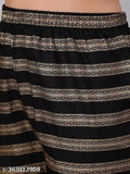 Black, cotton kurta pants set with dupatta