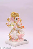 Marble Ganesh idol, Beautiful Lord kamal, 4x7x3 inches for home decor