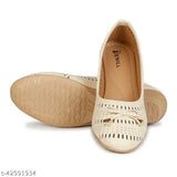 Synthetic leather bellies ballerinas, solid design for elegant Indian sizing from 3 to 9