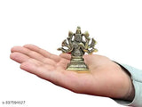 Brass 8-handed Pital Varahi Amman Idol/Statue - Goddess of darkness for prosperity & protection, intricately detailed with weapons & symbolic accessories. Made in India