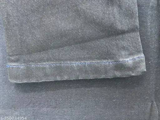 Black denim, stretchable and comfortable slim-fit jeans for men