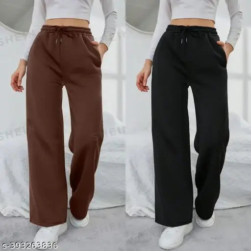 Brown cotton straight leg trouser
