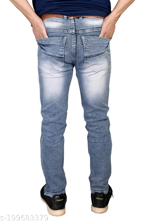 Solid denim jeans for man, pack of 1, size 32x42, made in India