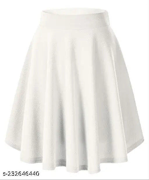 White stretchable short mini skirt