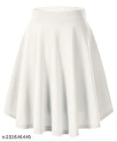 White stretchable short mini skirt