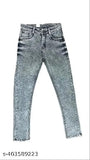 Grey denim jeans men's slim fit
