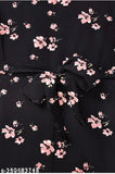 Crepe printed knee-length jumpsuit by Hainah, perfect for summer outings with a touch of western style and glamour