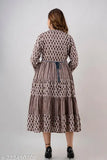 Women's Anarkali printed rayon kurta & kurtis, three-quarter sleeve, Indian traditional fashion, M-XXXL sizes