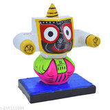 Exquisite ceramic Lord Jagannath car dashboard ornament, 7cm x 8cm x 5cm, Indian God idol for spiritual decor