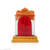 Gold-plated acrylic Shree Ram Darbar car dashboard showpiece, Indian religious idol decor for home or office