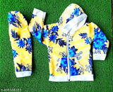 Wool baby sweater set in printed color, featuring long sleeves for 0-12 months, handmade in India