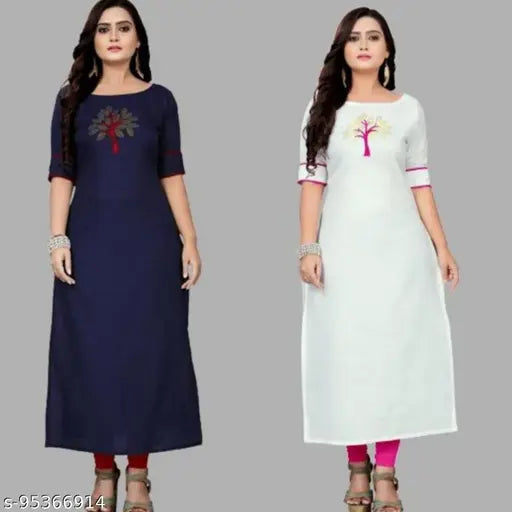 Cotton blend, diamond-work kurti by Fentikcom. Sustainable Indian-made summer fashion in S-XXXL sizes