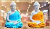 White polymarble meditating Buddha statue (55cm), handcrafted by MORATER, India