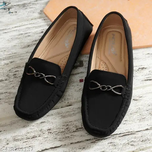 Women's black velvet slip-on loafers