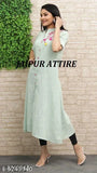 Embroidered cotton slub kurti, short sleeves, Indian handcrafted embroidery on off-white background