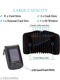 Black PU leather StealODeal RFID credit card holder set (10 slots, black) - Compact and organized accessory for daily life, perfect for light travel or handbags. Made in India