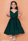 Maroon, navy blue, green, and purple ethnic gowns for girls, aged 1-12 years. Traditional charm meets modern flair in poly silk sleeveless designs. Indian-made party & wedding wear." (114 characters)