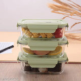 600 ml rectangular borosilicate glass food storage oven safe set with air vent lid airtight lid microwave safe tiffin bowl glass reheating serving bowl 1 piece