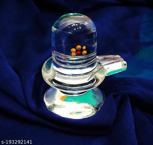 A crystal white figurine of a marble stoneware shiv ling
