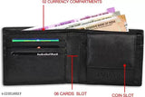 Men in Black faux leather wallet, 3 card slots, free size, solid pattern