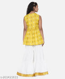 Cotton blend printed casual kurta & palazzo set for girls' parties (Indian fashion)