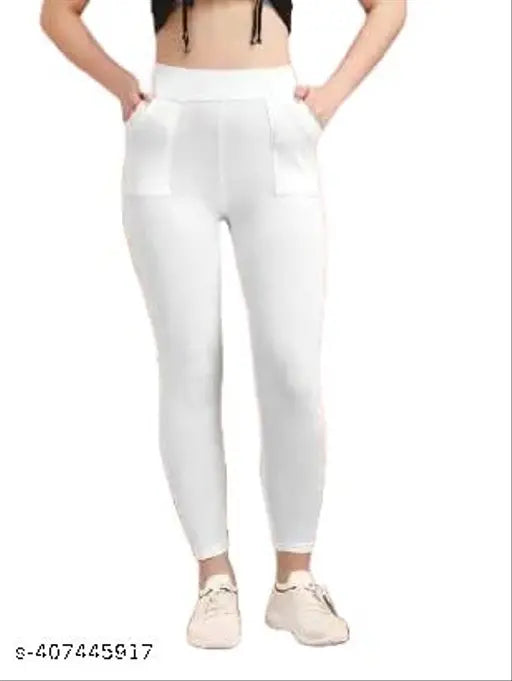 Stylish cotton blend jeggings set - 2 pack, solid color, sizes 28-34 (India)